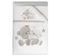 Set Corredo Letto Piumone Lenzuolo Federa Lettino Neonato Trapunta Culla Bambino Sfoderabile Anallergico Traspirante Antiacaro Antisoffoco Antiallergico (LETTINO, Serie “My Family” Tortora)