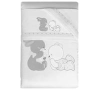 Set Corredo Letto Piumone Lenzuolo Federa Lettino Neonato Trapunta Culla Bambino Sfoderabile Anallergico Traspirante Antiacaro Antisoffoco Antiallergico (NEXT2ME, Serie “Sempre amici” Grigio)