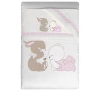Set Corredo Letto Piumone Lenzuolo Federa Lettino Neonato Trapunta Culla Bambino Sfoderabile Anallergico Traspirante Antiacaro Antisoffoco Antiallergico (CARROZZINA, Serie “Sempre amici” Rosa)