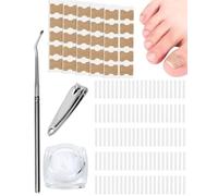 Set correttore per unghie incarnite,50 Strisce raddrizzanti per unghie incarnite senza dolore,50 adesivi correttivi,con sollevatore per unghie,Kit di strumenti per unghie incarnite facili da usare