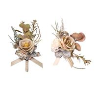 Set corsage e boutonniere, corsage del polso di fiori da ballo | 2x CORSO CORSE Fiori artificiali,Banda per polsi artificiali per uomo cerimonia della damigella d'onore Boutonniere