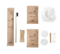 Set Cortesia Hotel Amenities Ecologico in carta kraft, Kit benvenuto ospiti con Set spazzolino e dentifricio, cuffia doccia e Vanity set per Hotel, B&B, Case vacanza (200)