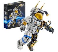 Set Costruzione Spaziale Astronauta con Base Display, 860 Pezzi, 6+ Anni | Mattoncini meccanici, Giocattolo creativo, Regali da collezione, Decorazioni