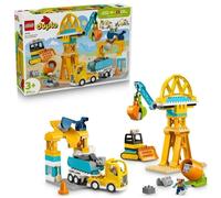 Set costruzioni LEGO Duplo 10476 Obra Veicoli 3in1 con Gru e Betoniera