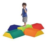 Set costruzioni morbide per bambini con 5 blocchi a rettangolo e trapezio, in pu e epe, 48.3x19.1x48.3 cm, multicolore