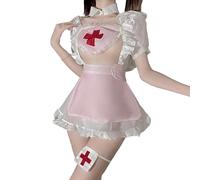Set Costume Camicia da notte studentessa Body Insegnante Segretaria Babydoll Pizzo Camicia da notte Cosplay Vestito Anime L