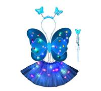 Set costume da fata ragazza | Set di abiti da fata con a LED,Bacchetta luminosa a LED e fascia per costume per ragazze che si vestono e ballano