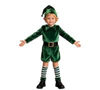 Set Costume da Folletto di Natale per Bambini | Set Costume da Folletto di Natale per Bambini, Abito con Accessori per Cosplay e Festa