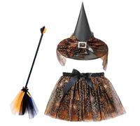 Set Costume Da Kit per Streghetta con Scopa e Gonnellino