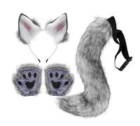 Set costume da lupo per le donne - Set di orecchie e guanti realistici per ragazze - per costumi cosplay di Halloween feste anime costume da carnevale e costume a tema