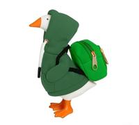 Set costume da oca da scrivania con cappuccio e mini zaino per il rientro a scuola, tasche portaoggetti funzionali, progettato per statuette di oca da 17,8 cm con aspetto realistico (verde)