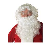 Set Costume Di Babbo Natale Classico Con Barba E Parrucca Per Adulti