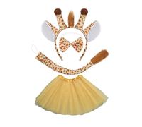 Set costume giraffa con fascia coda papillon guanto gonna Halloween giraffa vestito per bambino ragazzo ragazza accessori di Natale set