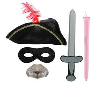 Set Costume Ratto Autostrada Bambini Cappello Tricorno Maschera Occhi Spada N...