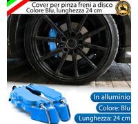 SET COVER COPRI PINZE FRENI A DISCO BLU 24CM in ALLUMINIO TUNING UNIVERSALI