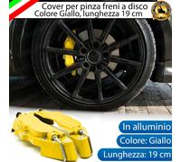 SET COVER COPRI PINZE FRENI A DISCO GIALLO 19CM in ALLUMINIO TUNING UNIVERSALI