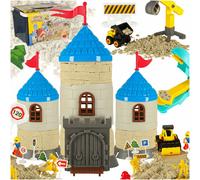 Set creativo con sabbia per bambini 1100g - castello, veicoli, forme e figurine