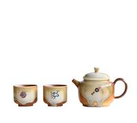Set creativo di teiere Dunhuang Apsaras: 1 teiera e 2 tazze in ceramica grezza for cerimonie del tè estetiche.