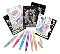 Set Creativo Lansay Blopens X-tra Glitter Creatures 6 Blopens Pochoir Riutilizzabili