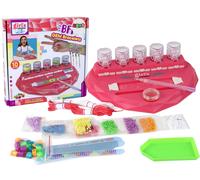 set creativo per realizzare braccialetti con pietrine in un organizer a forma di cuore