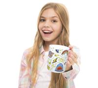 Set creativo per tazza personalizzata - 35 stickers waterproof - pennarello dorato - ideale per bambini - crea mania