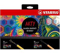 Set Creativo - STABILO ARTY - Cofanetto da 68 - con 34 Fineliner STABILO point 88 & 34 Pennarelli Premium STABILO Pen 68