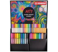 Stabilo ARTY Creative Set - Set Creativo - Cofanetto con 55 Pennarelli & Fineliner - 9 Pen 68 MAX, 11 Pen 68, 11 Pen 68 brush, 12 point 88 & 12 pointMax