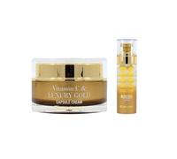 Set crema e siero K-Beauty 3W CLINIC vitamina C & Luxury Gold Capsule