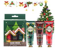 Set Creme Mani Regalo,Crema Mani,Crema Mani di Natale Crema,Confezione Set da Viaggio con Aloe Naturale Vitamina E,Regali Natale per Donna Ragazza Mamma,3x30ml (C)