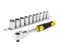 Stanley Set cricchetto 1/4" STMT82666-0 con chiavi a bussola 11 pezzi Grigio