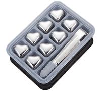 Set Cubetti di Ghiaccio Cuore Acciaio 304 Include Scatola PP Facile