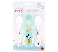 Stor Set Cucchiai Bambini Mickey Mouse in plastica, Senza BPA, Lavabili e riutilizzabili, con Astuccio e Non Adatti a microonde e lavastoviglie