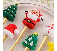 Set Cucchiaio Modello Pupazzo di Neve Albero di Natale Carino Utensili Acciaio I