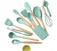 Set Cucina 14 per pz Spatole Mestoli Impugnatura Ergonomica Set(E) | Silicone , resistenza 230°C, manici massello, design ergonomico, 14 essenziali