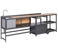 Set cucina da esterno 3 elementi legno chiaro ORTISEI