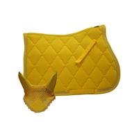 Set cuffia e sottosella inglese rettangolare Winner in velluto con doppio cordon