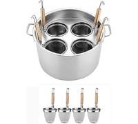 Set Cuocipasta In Acciaio Inossidabile, Macchina For Cuocere Le Tagliatelle A 3/4/5 Fori Con Divisore E Colino For Pasta, Tagliatelle E Verdure Perfette(4 Holes)