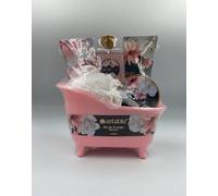 Set Cura della Persona con Bagnoschiuma, Crema Corpo, Crema Mani e Spugna, Fragranza Floreale, Vaschetta Rosa Decorativa, Idea Regalo