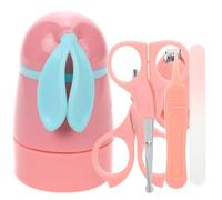Set Cura Unghie 5 in 1 Forbici, Lima e Pinzette | Plastica e Acciaio Inox, Colore Rosa, per Ragazzo Ragazza, Pratico per Taglio Sicuro e Preciso