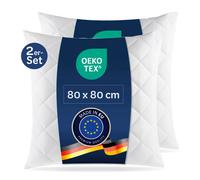 Set Cuscini 80x80 cm Microfibra Trapuntati Cuscini 2 Anallergici 95°C ÖKO-TEX