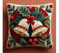 Set Cuscini Con Bloccaggio A Scatto Campanelle Di Natale Kit Per Ricamare Cuscini Kit Per Fabbricare Cuscino A Punto Croce Per Bambini Adulti Principianti,Accessorio Per La Casa,43 Cm×43 Cm