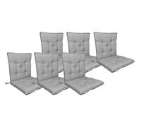 Set Cuscini Sedia Con Schienale Imbottiti Con Laccetti Banda Elastica Per Fissaggio Prodotto Italiano Sedie Poltrone Sdraio Reclinabili Cucina Giardino 40 x 80 Cm - Grigio - 6 Pezzi