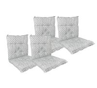Set Cuscini Sedia Con Schienale Imbottiti Con Laccetti Banda Elastica Per Fissaggio Prodotto Italiano Sedie Poltrone Sdraio Reclinabili Cucina Giardino 40 x 80 Cm - CuoricinoGrigio - 4 Pezzi