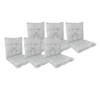 Set Cuscini Sedia Con Schienale Imbottiti Con Laccetti Banda Elastica Per Fissaggio Prodotto Italiano Sedie Poltrone Sdraio Reclinabili Cucina Giardino 40 x 80 Cm - CuoricinoGrigio - 6 Pezzi