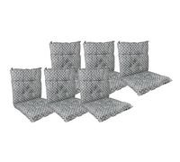 Set Cuscini Sedia Con Schienale Imbottiti Con Laccetti Banda Elastica Per Fissaggio Prodotto Italiano Sedie Poltrone Sdraio Reclinabili Cucina Giardino 40 x 80 Cm - CuoricinoPiombo - 6 Pezzi