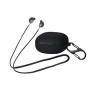 kwmobile Set 2in1 Custodia Silicone Cuffie In Ear Laccio Anti Smarrimento per Auricolari Compatibile con Samsung Galaxy Buds 2 - nero/nero