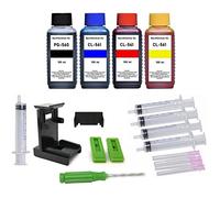 Set d' inchiostro per PG-560 (XL) nero + CL-561 (XL) a colori - 4 x 100 ml di inchiostro Premium nero, ciano, magenta, giallo, con adattatore, istruzioni di riempimento