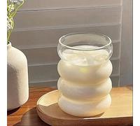 Set da 1-2-4 pezzi bicchieri d'acqua in vetro spiralato da 350ml e 500ml in vetro borosilicato di alta qualità, adatti per caffè freddo, tè al latte, succhi e bevande, tazze a forma di bruco, adatti p