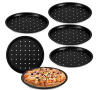 Set da 1 a 6 Teglie da Forno Teglia Rotonda per Pizza 32 cm Strato Antiaderente