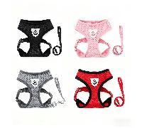 Set da 1 pezzo/2 pezzi di pettorina in rete traspirante, leggera e non soffocante, senza peso per la passeggiata del cane, design a gilet con trazione distribuita uniformemente per prevenire il soffoc